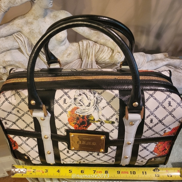 L.A.M.B. by Gwen Stefani Marigold Satchel Leather Luxury Designer Handbag #743 - Picture 8 of 13